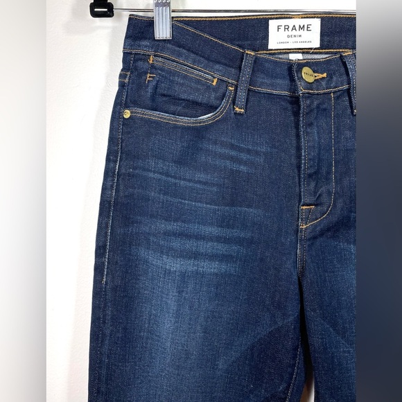 NWOT FRAME Jeans Women’s Size 25 LE HIGH STRAIGHT Blue Dark Wash - Picture 5 of 13